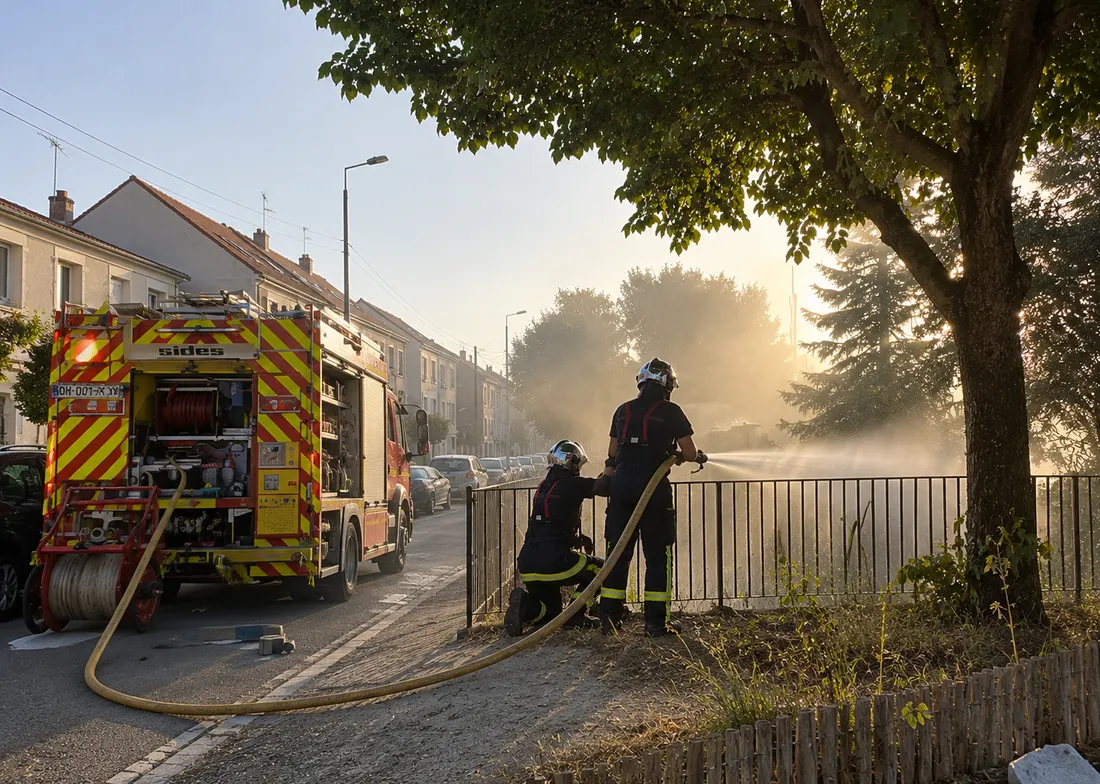 Intervention des pompiers dans la rue