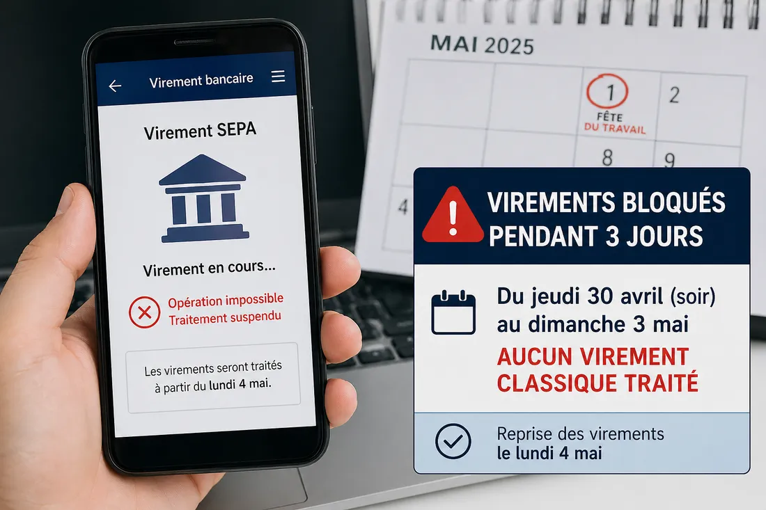 Virements bloqués pendant 3 jours
