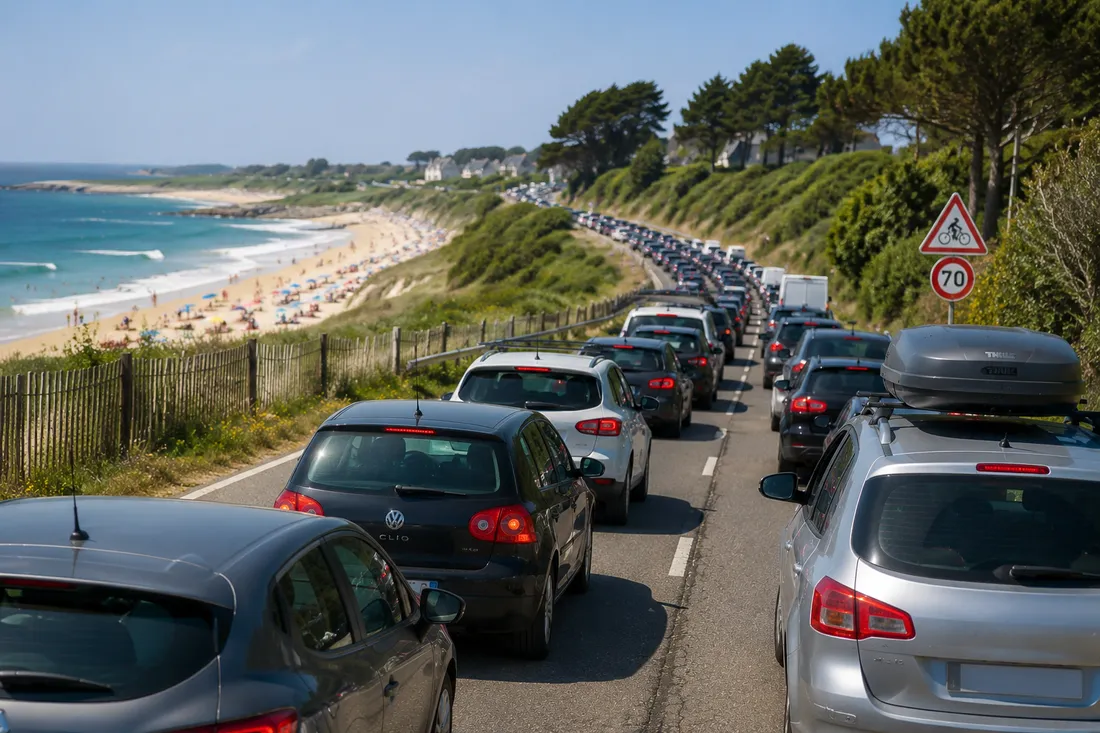 Embouteillage estival sur la route côtière