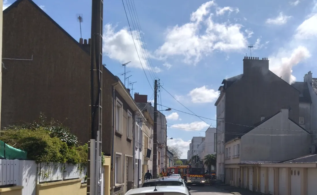 Un immeuble en feu à Saint-Nazaire