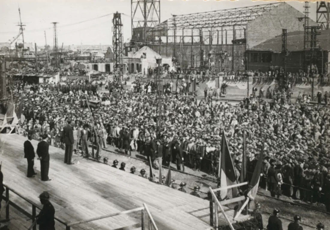 Visite du Général de Gaulle à Saint-Nazaire le 23 juin 1945