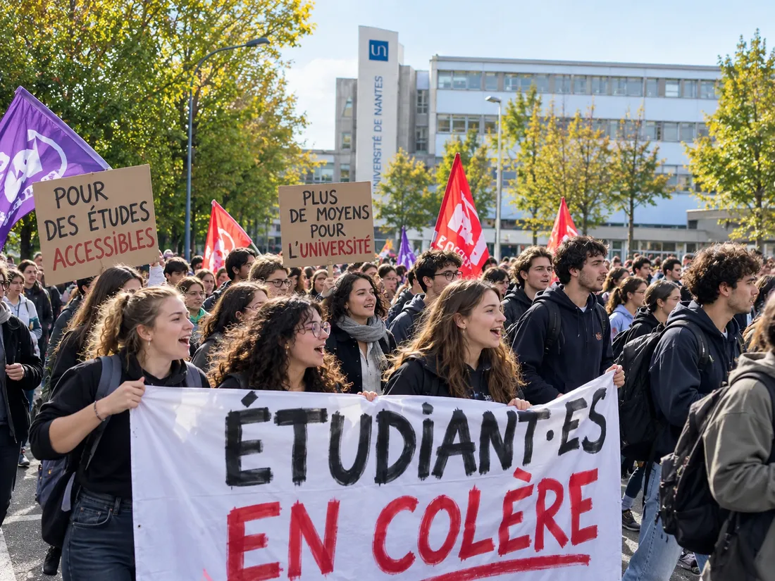 Manifestation étudiante devant l’université