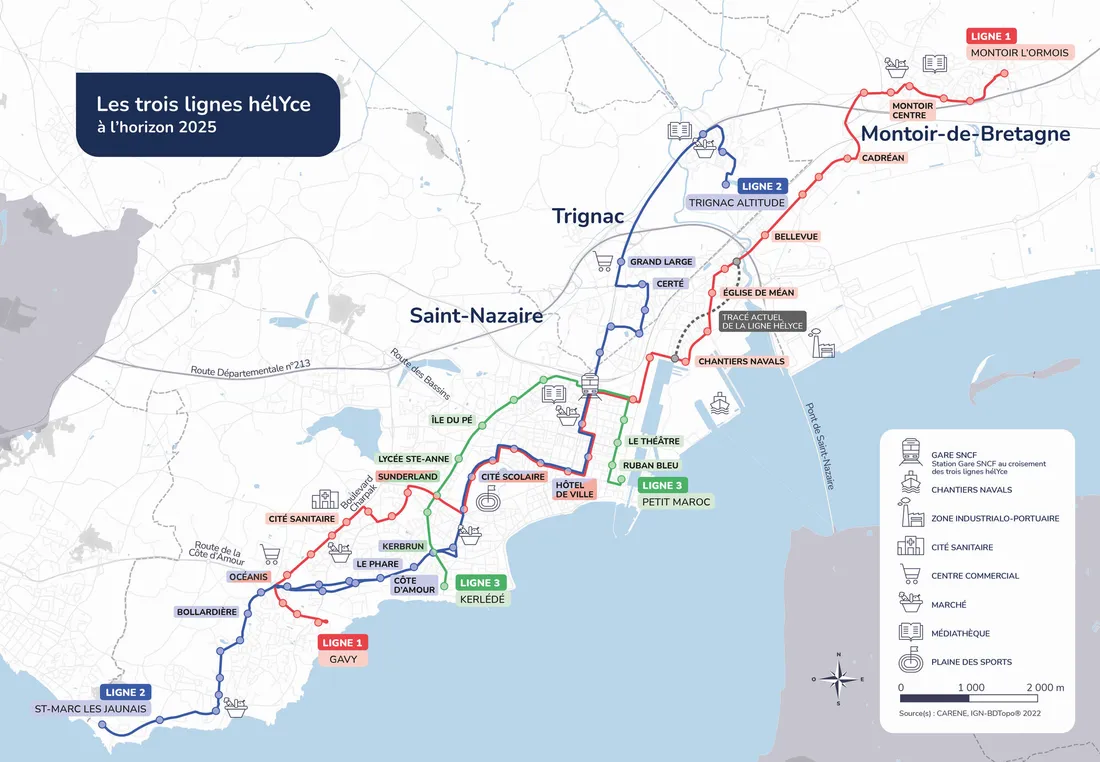 La carte des nouvelles lignes Hélyce+