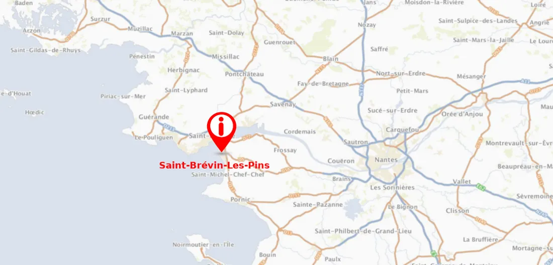 Saint-Brévin sur une carte