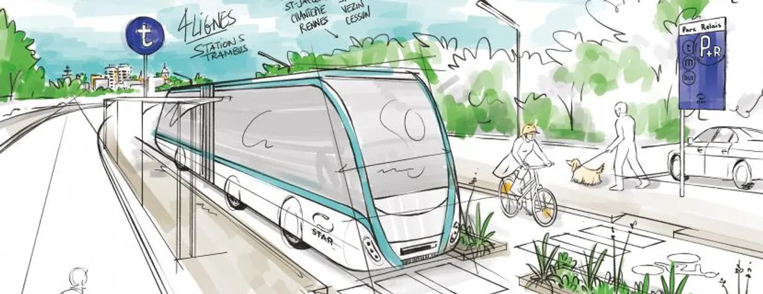 L'esquisse d'un trambus, illustration