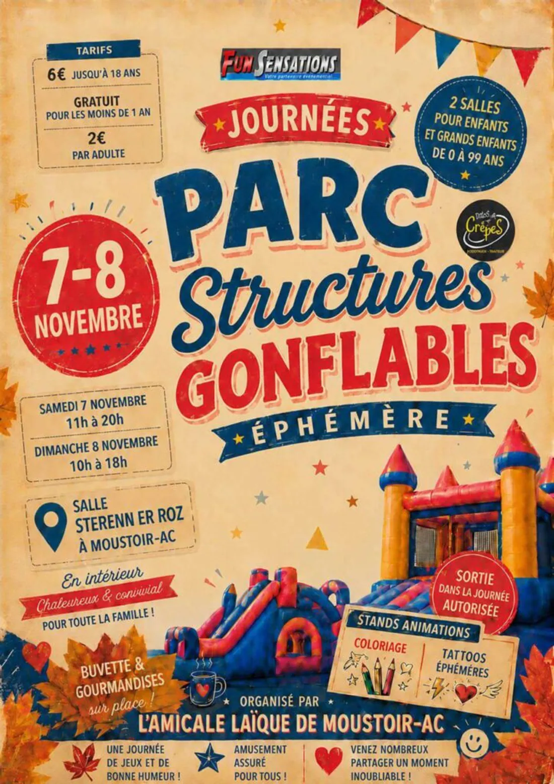 Parc de structures gonflables à Moustoir-Ac