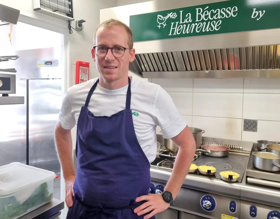 Baptiste Ingouf aux fourneaux de son premier restaurant niché au cœur de la Sologne.
