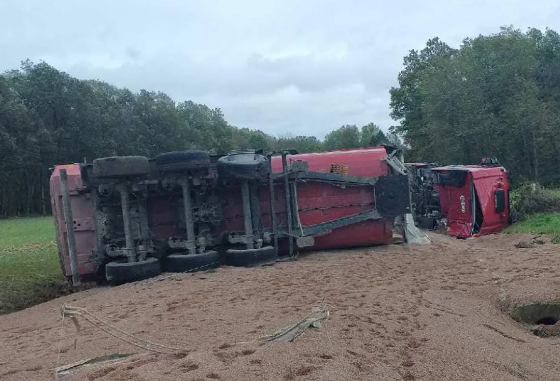 Camion accidenté dans l'Eure