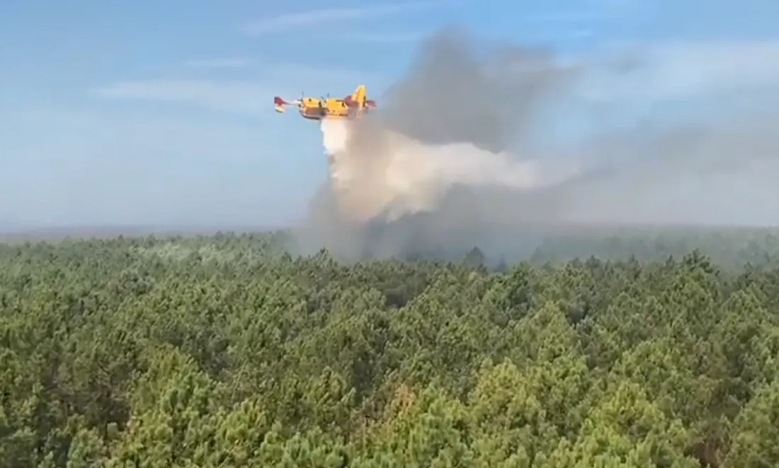 Opérations de lutte contre les flammes en Gironde