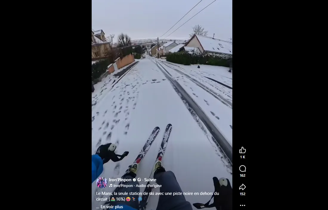 Le Mans : il dévale la côte de Gazonfier à ski