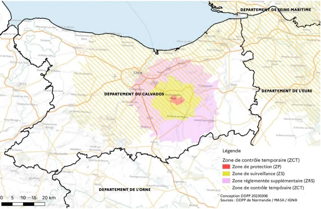 Carte des zones de protection