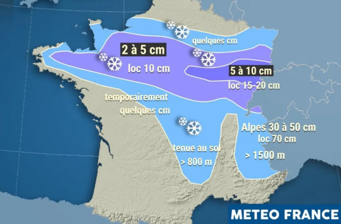 Carte prévisionnelle éditée par Météo France ce mercredi 20 novembre en fin de matinée