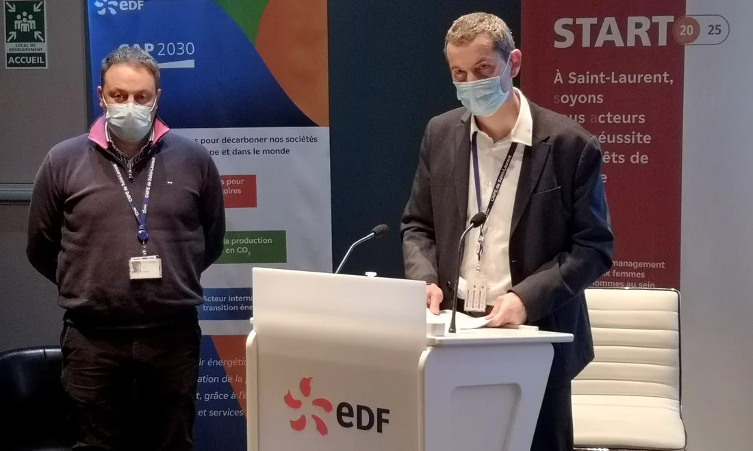 Nicolas André (à droite), directeur du CNPE de Saint-Laurent-des-Eaux