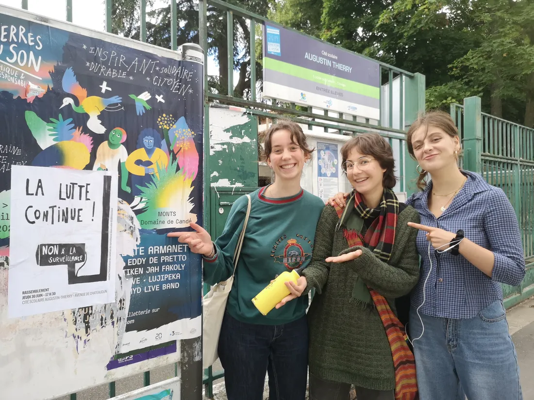Alma, Sophie et Esther, trois lycéennes fermement opposées aux caméras sur leur campus !