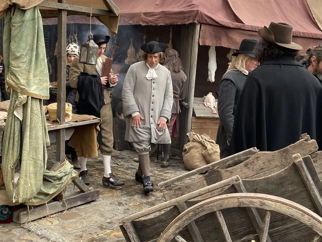 Dany Boon en tournage dans le vieux Mans