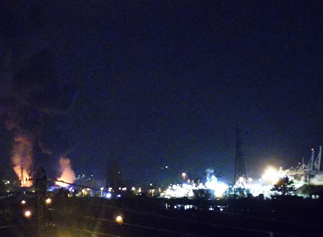 Incendie sur le site Bolloré Logistics à Grand-Couronne