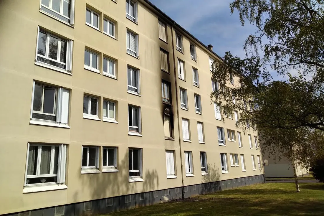 Incendie rue de Cussy, à Caen