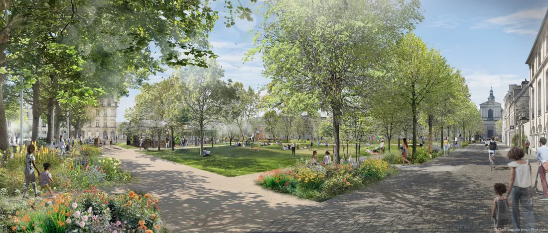 Jardin République Caen plan