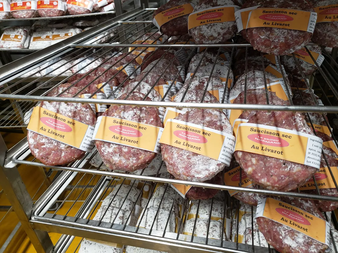Saucisson sec sans peau au livarot