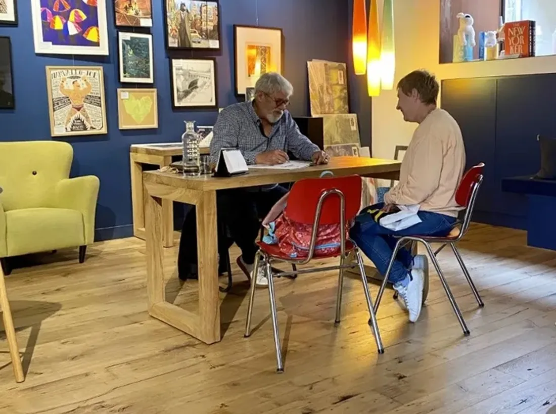 Séance dédicaces chez "Bulle", au Mans, pour Achdé