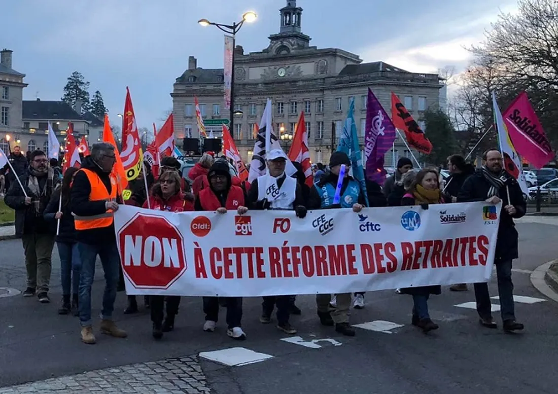Manif contre la réforme des retraites à Alençon