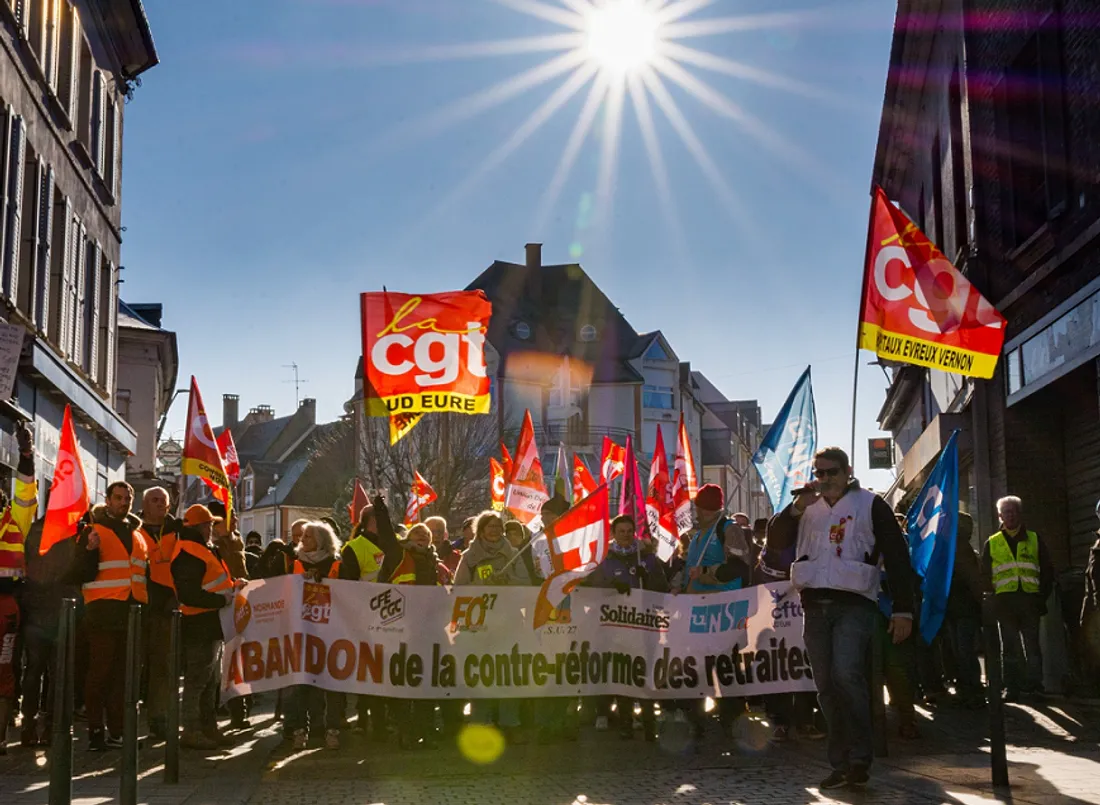 Manif contre la réforme des retraites à Evreux en février