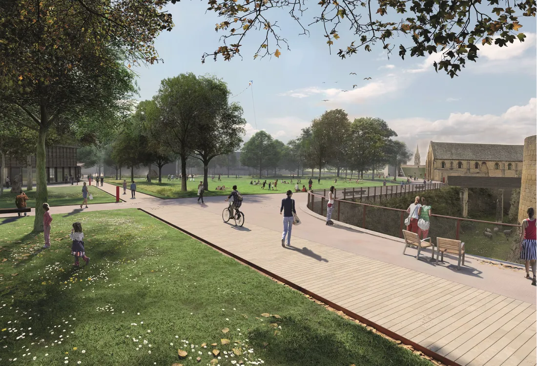 Perspective du château de Caen