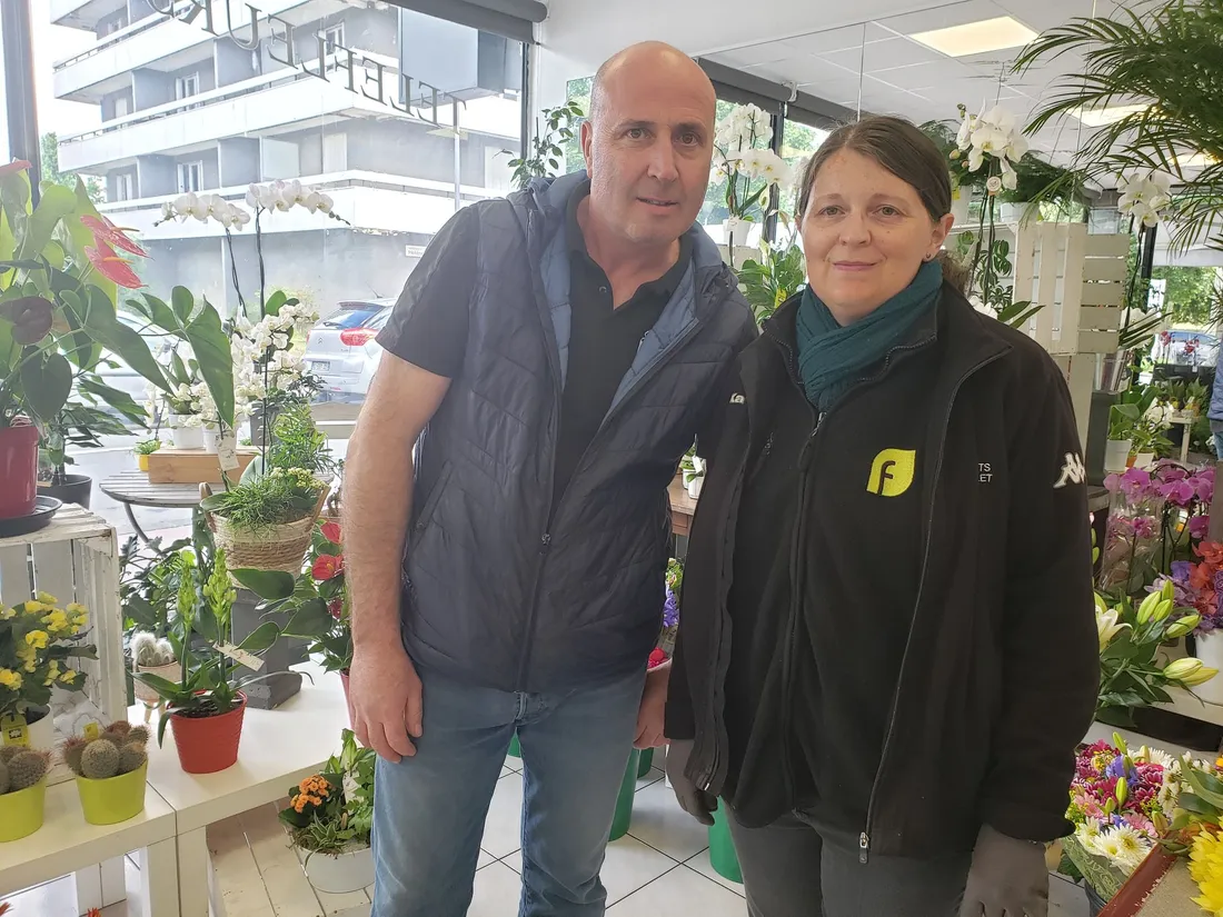 Bruno Juste et sa compagne, fleuristes au Chemin-Vert