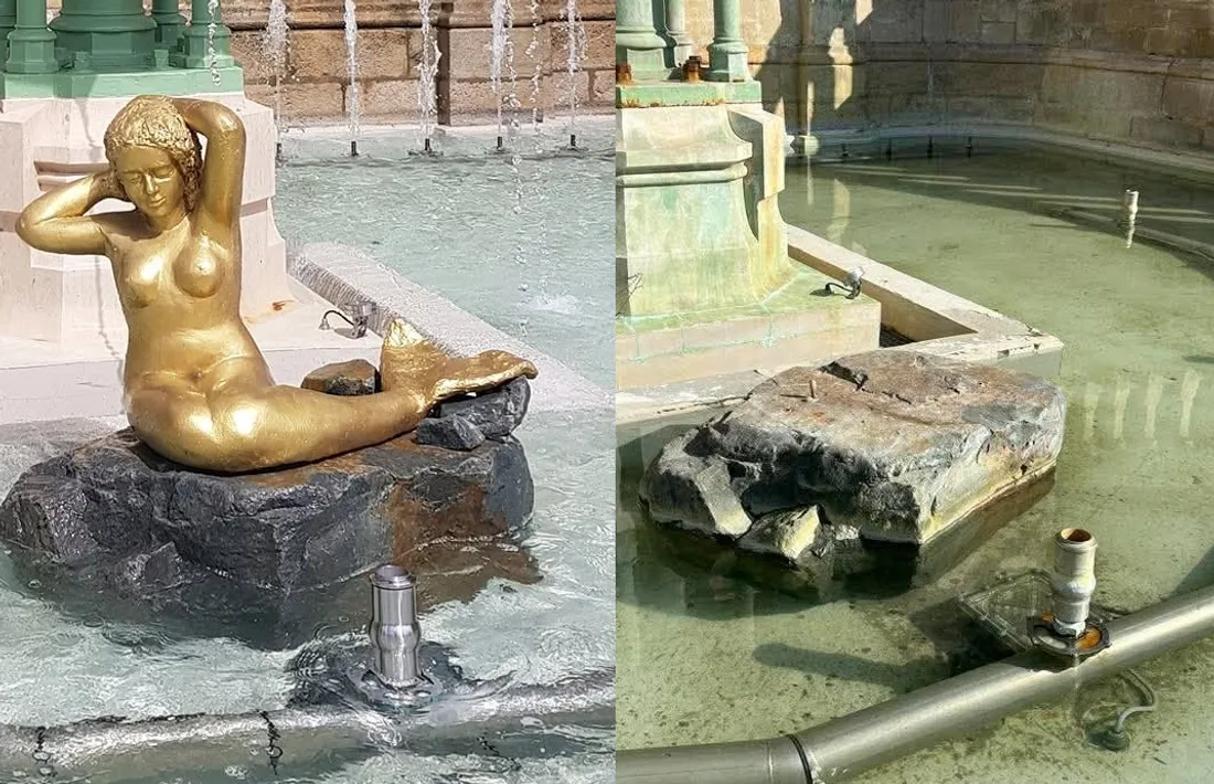 A gauche, elle est sur son socle. Mais à droite, non.