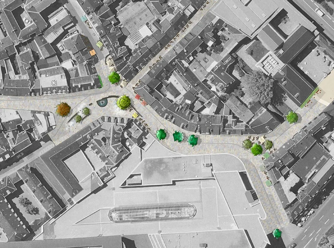 Vue d'ensemble des travaux en centre-ville du Mans