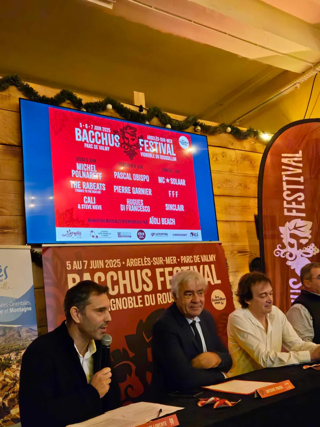 Fabrice Lorente, Antoine Para et Cali présentent l'édition 2025 du Bacchus Festival