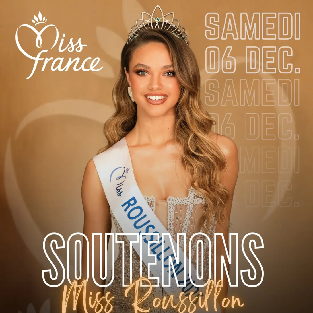 affiche de soutien à Miss Roussillon