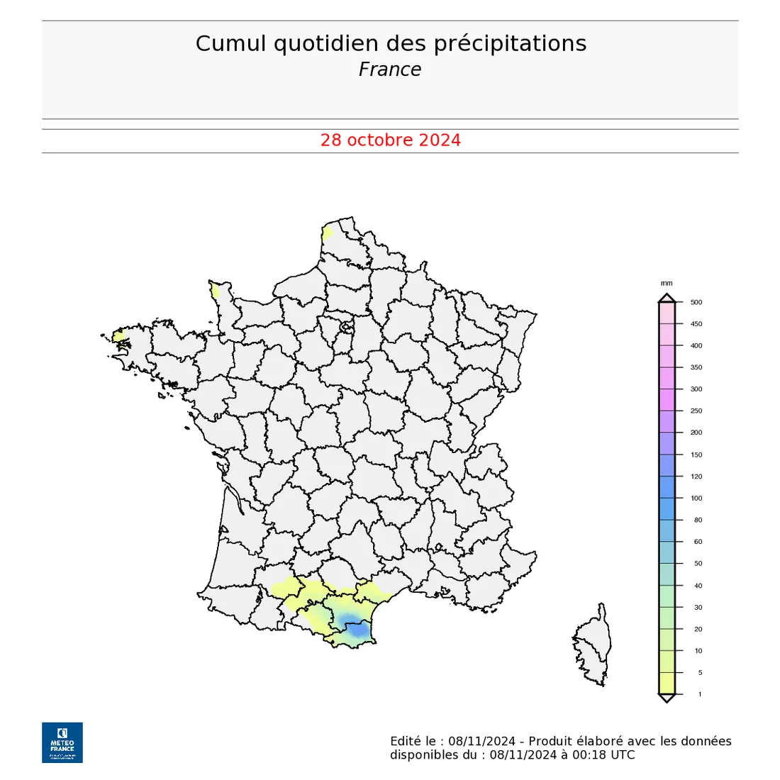 Précipitation concentrée sur les Pyrénées-Orientales 66