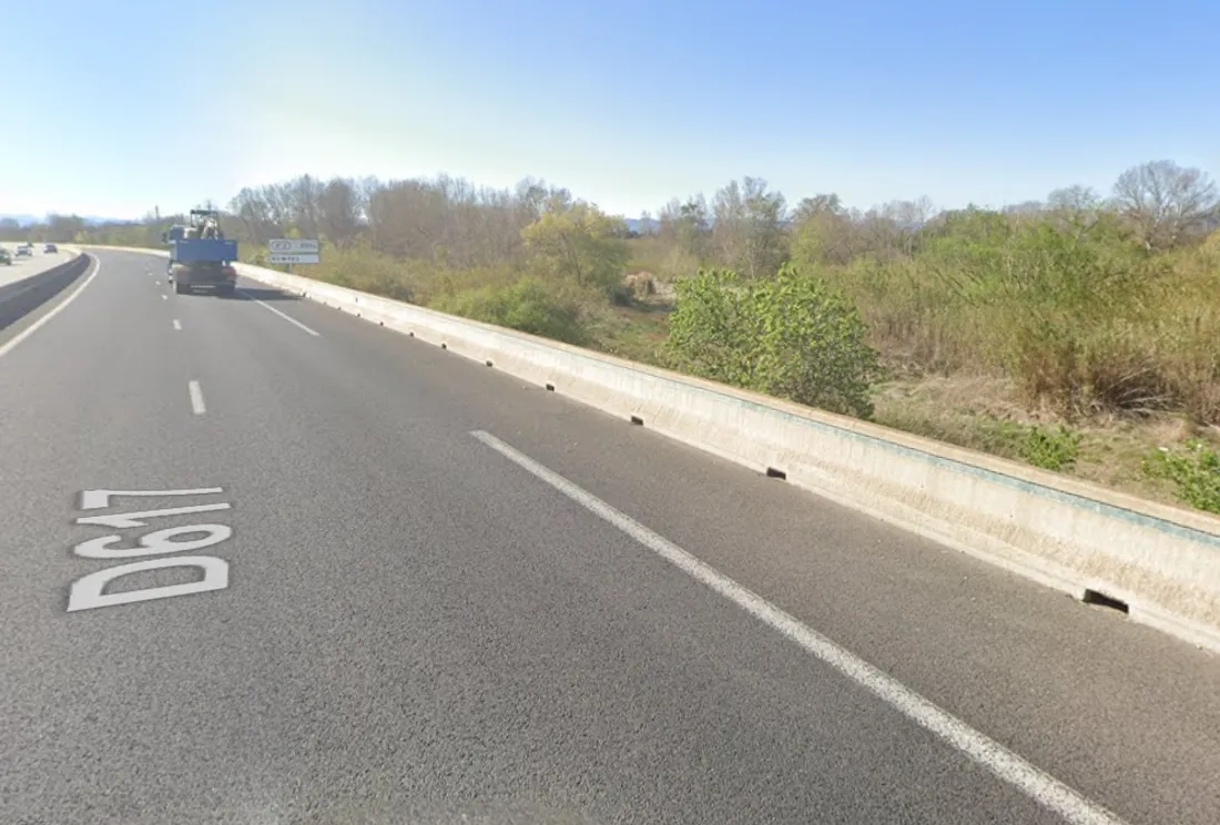 Lieu du terrible accident, la deux fois deux voies entre Perpignan et Canet-en-Roussillon