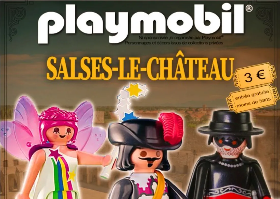 Affiche, exposition playmobil Salses-le-Château