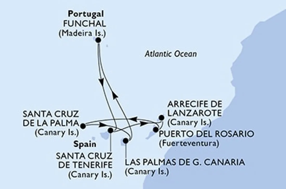 parcours de la croisière 