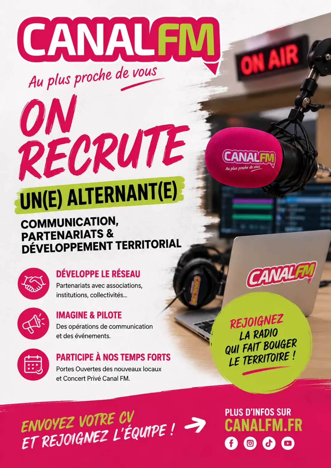CANAL FM RECRUTE UN ALTERNANT