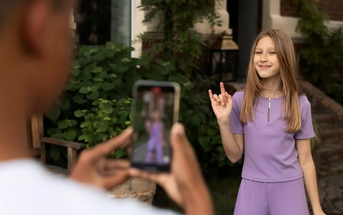 Une enfant photographiée