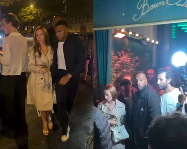 Kylian Mbappé et Ester Expósito en soirée à Paris avec Marco Verratti