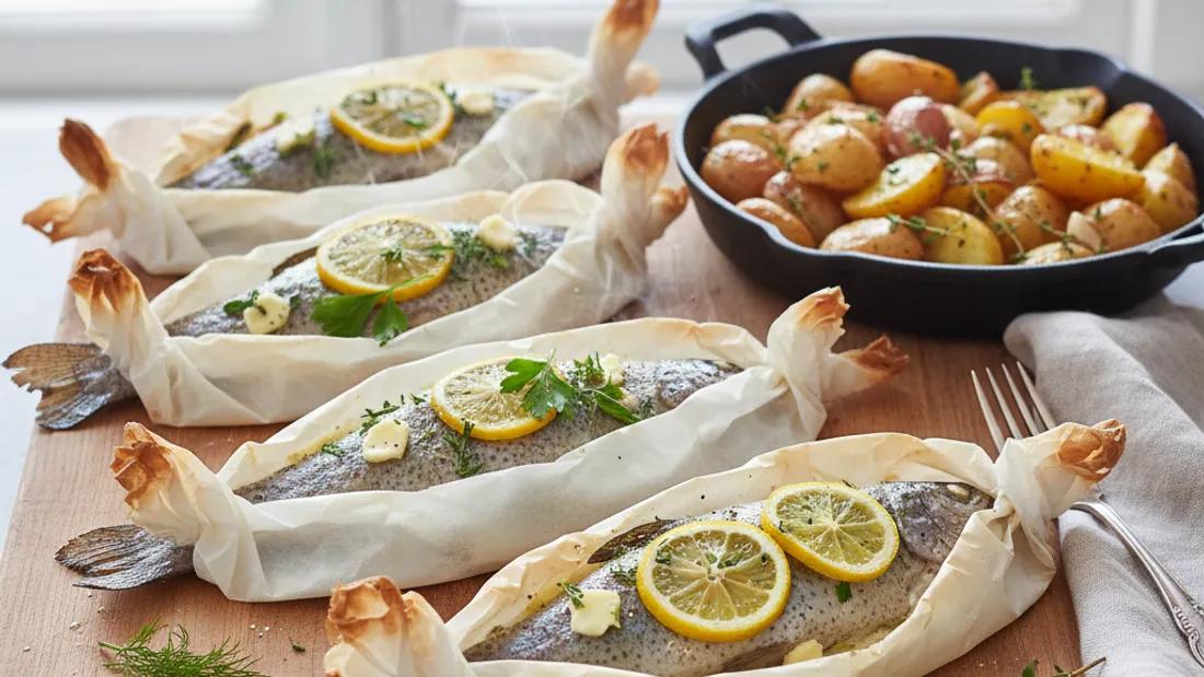 TRUITES EN PAPILLOTE AUX HERBES ET AU CITRON