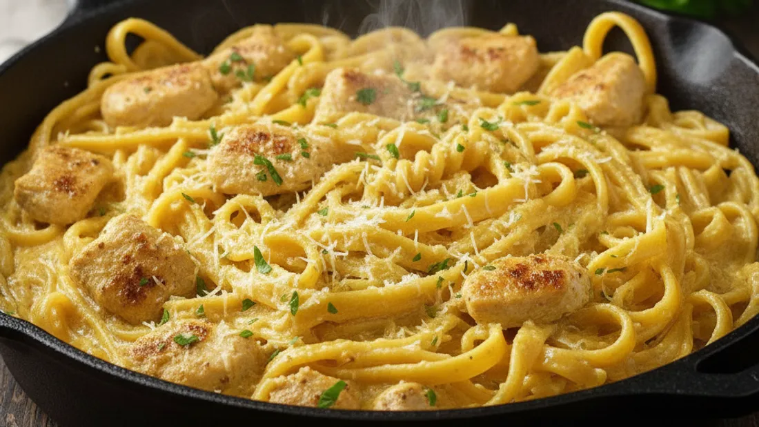 Pâtes au poulet et à la moutarde