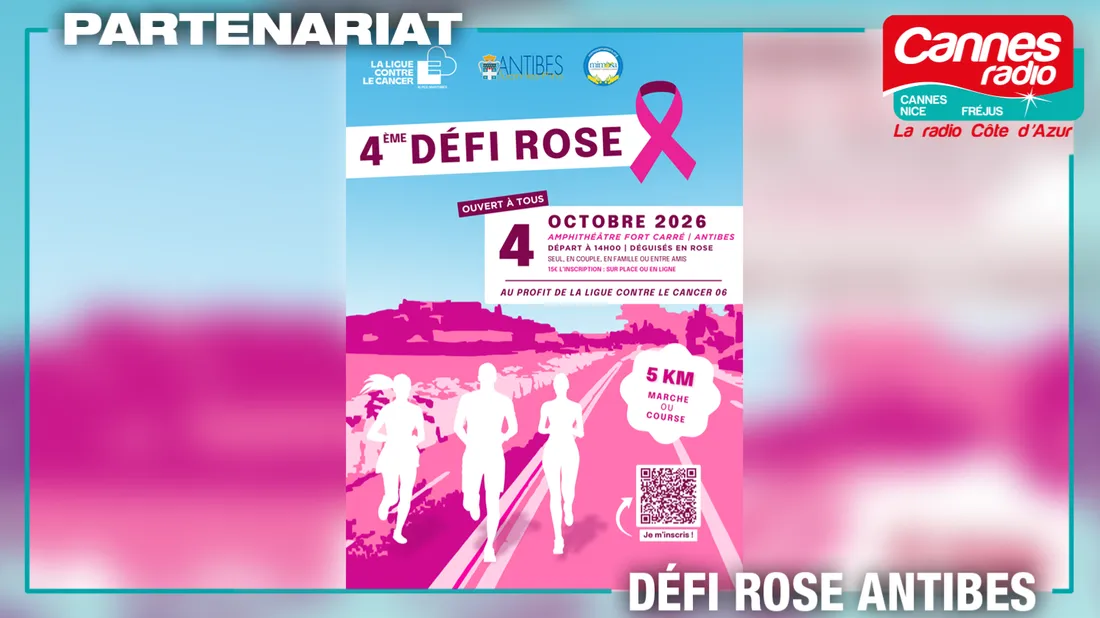 OCTOBRE ROSE : CANNES RADIO PARTENAIRE DU DEFI ROSE D'ANTIBES