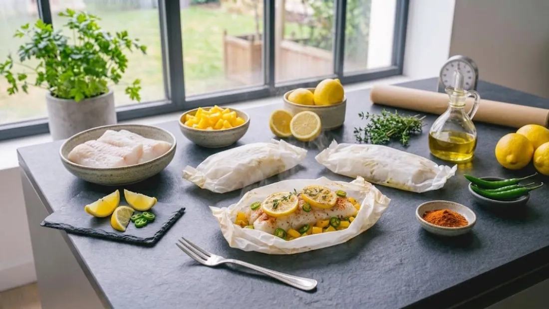 Papillote de cabillaud