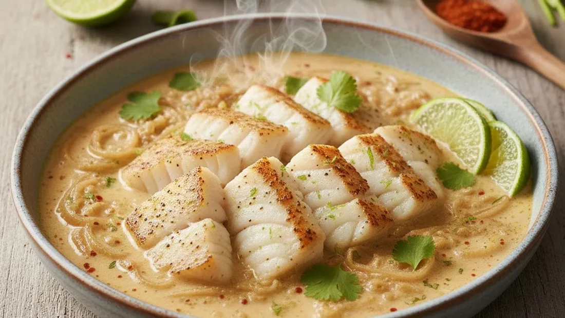 Cabillaud épicé au lait de coco