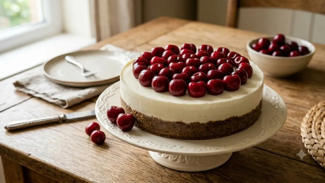  Cheesecake sans cuisson aux cerises
