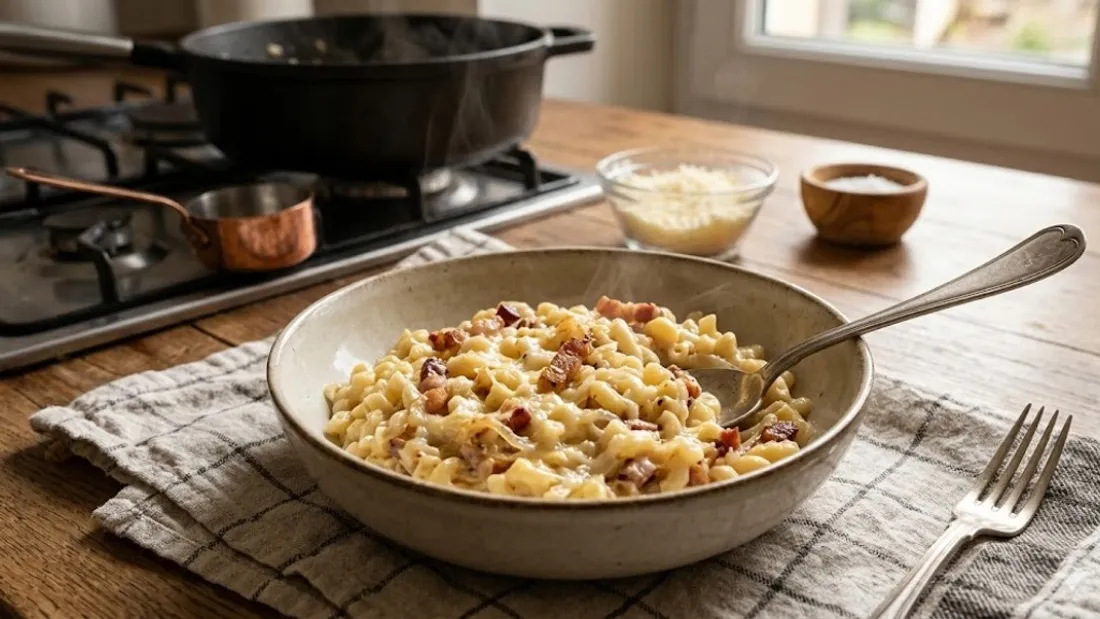 Coquillettes façon risotto carbonara