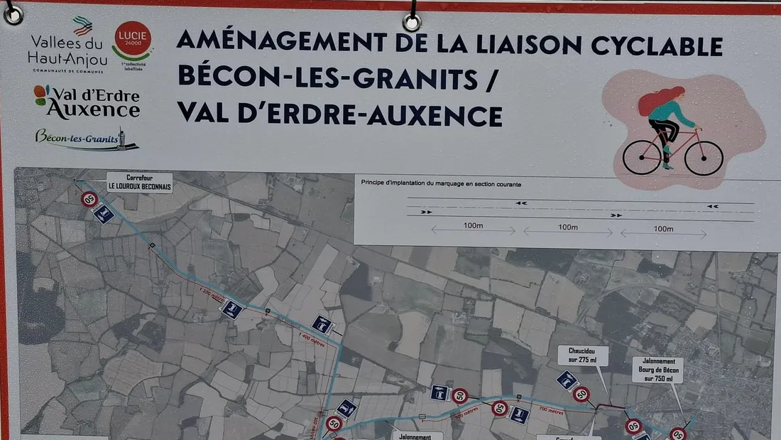 Près du Lion d'Angers. Les travaux de la liaison cyclable entre...