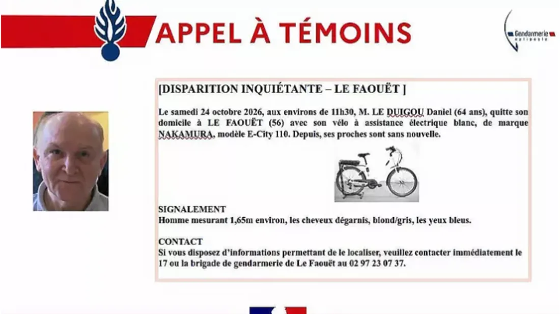 Le Faouët : disparition inquiétante d'un homme de 64 ans, la...