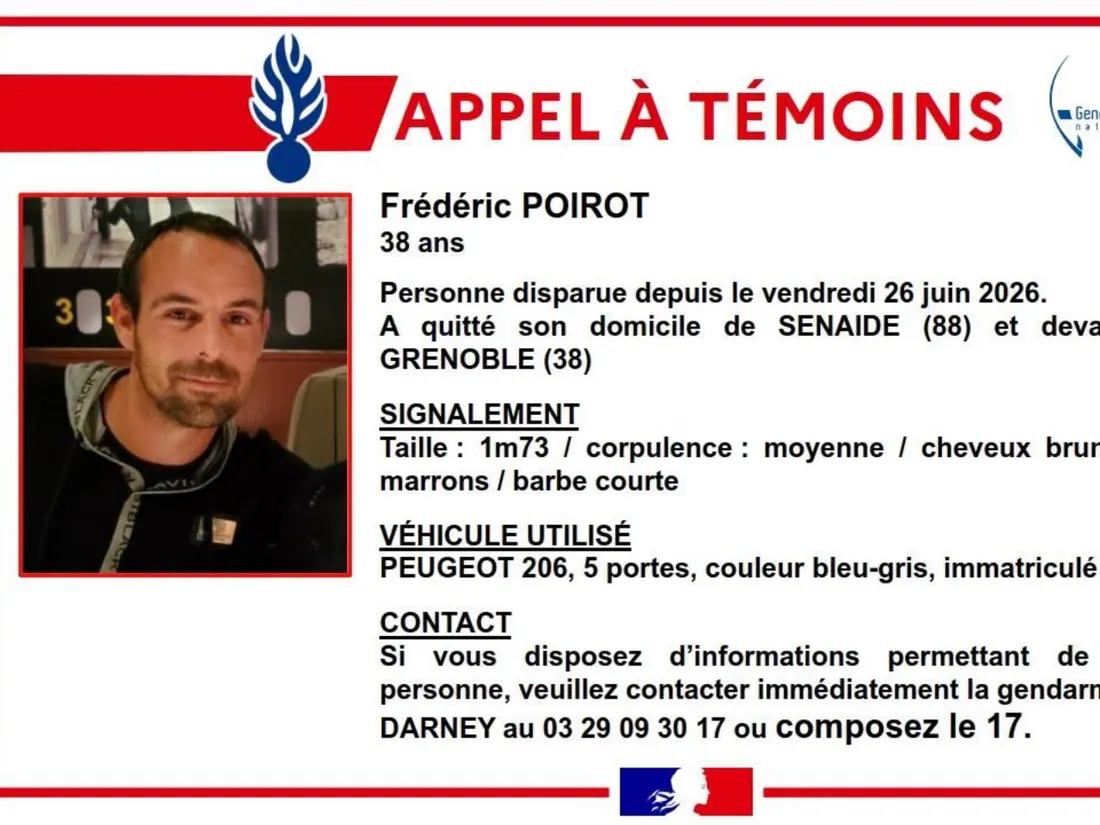 Appel à témoins : un homme a disparu depuis vendredi dernier dans...