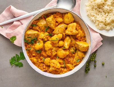 Poulet aux lentilles corail